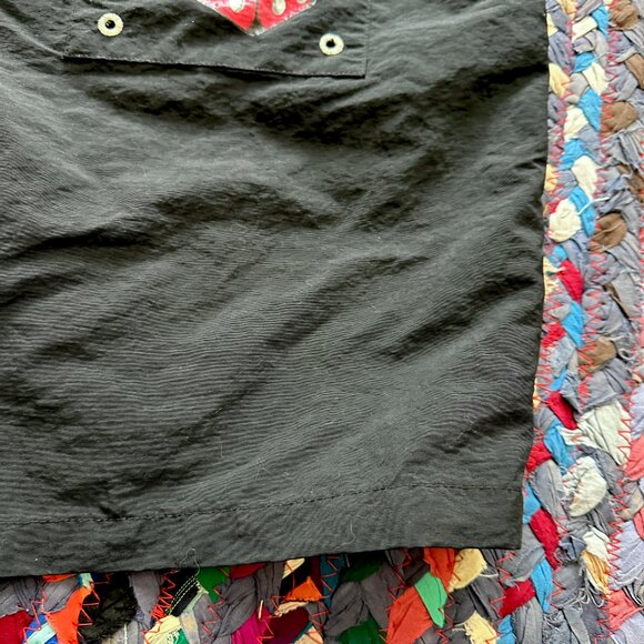 A.LAB Taffy Cherry Dice Black & Beige Two-Tone Board Shorts Men's Size Large 90s - Picture 14 of 15